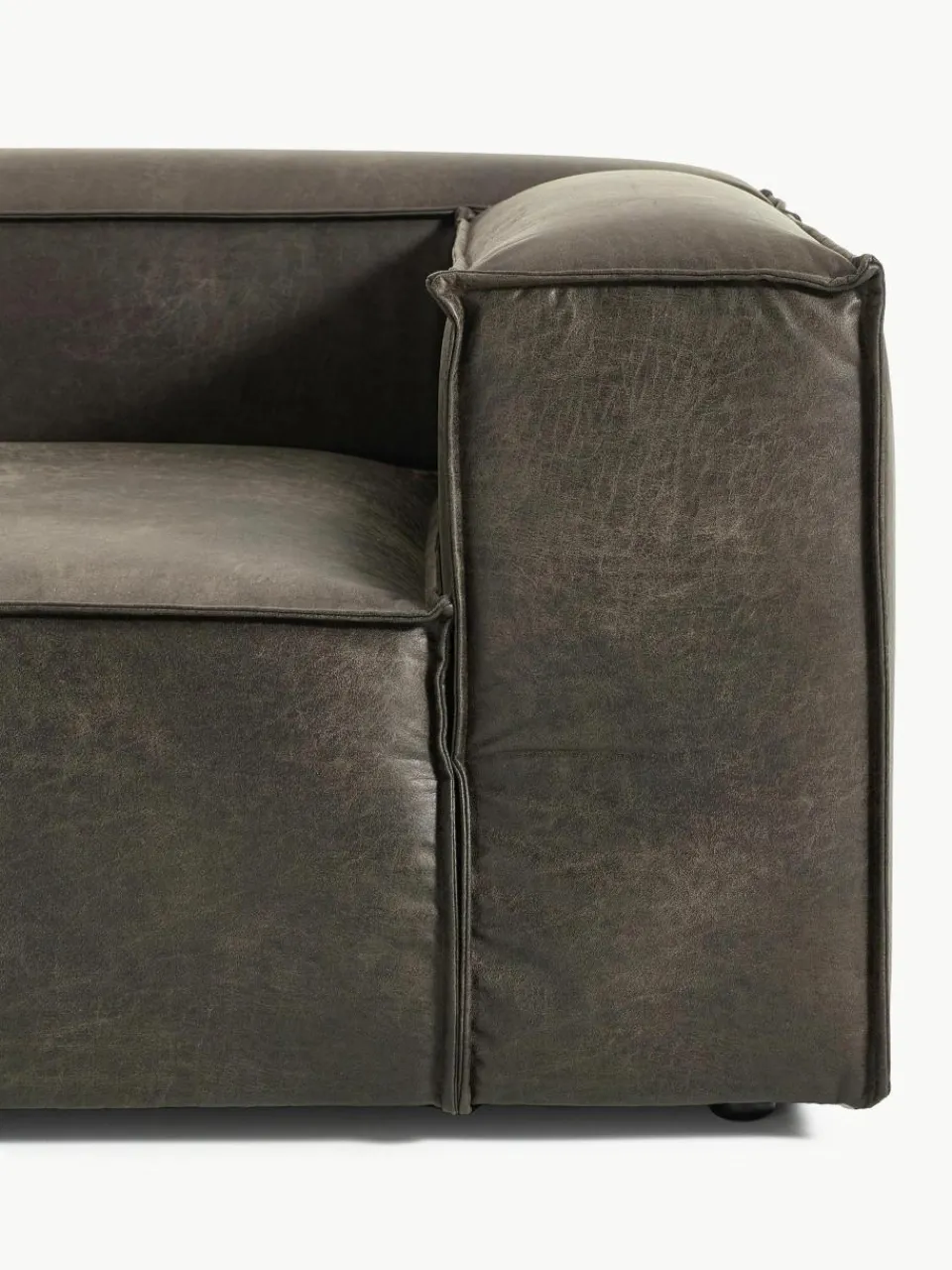Modulaire chaise longue Lennon van gerecycled leer^Westwing Collection Discount