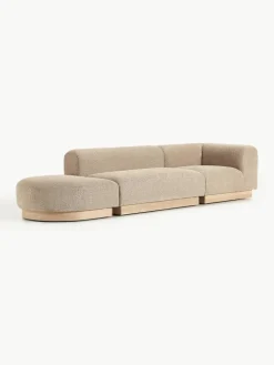 Modulaire chaise longue Natalie van teddy-bouclé^Westwing Collection New