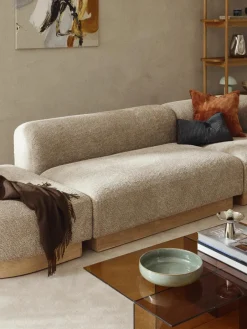 Modulaire chaise longue Natalie van teddy-bouclé^Westwing Collection New