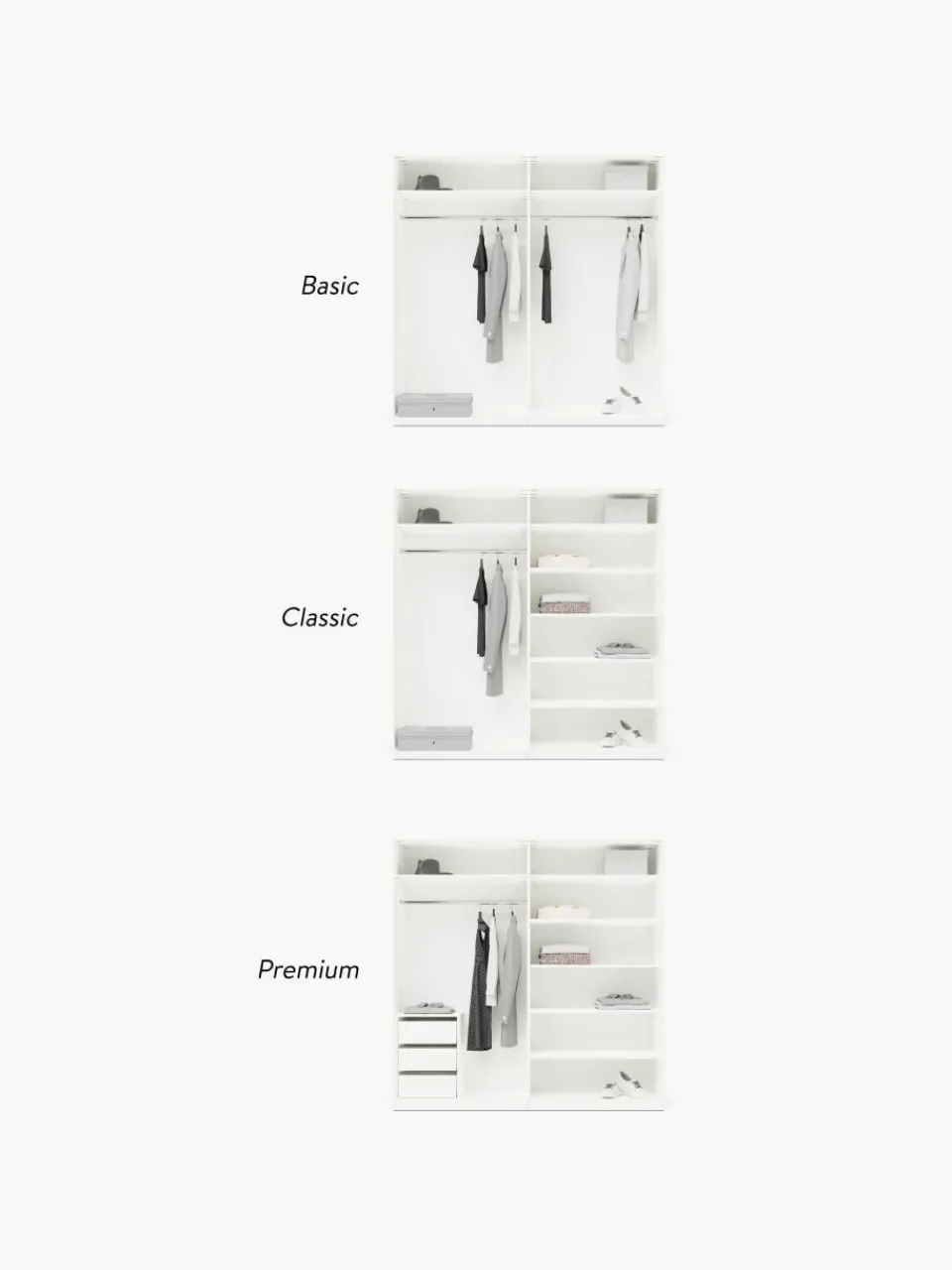 Modulaire draaideurkast Charlotte, 200 cm breed, diverse varianten^Westwing Collection Best