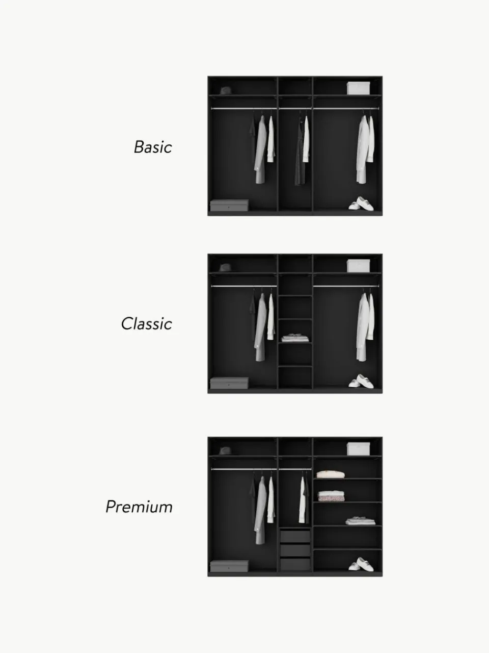 Modulaire draaideurkast Simone, 250 cm breed, diverse varianten^Westwing Collection Discount