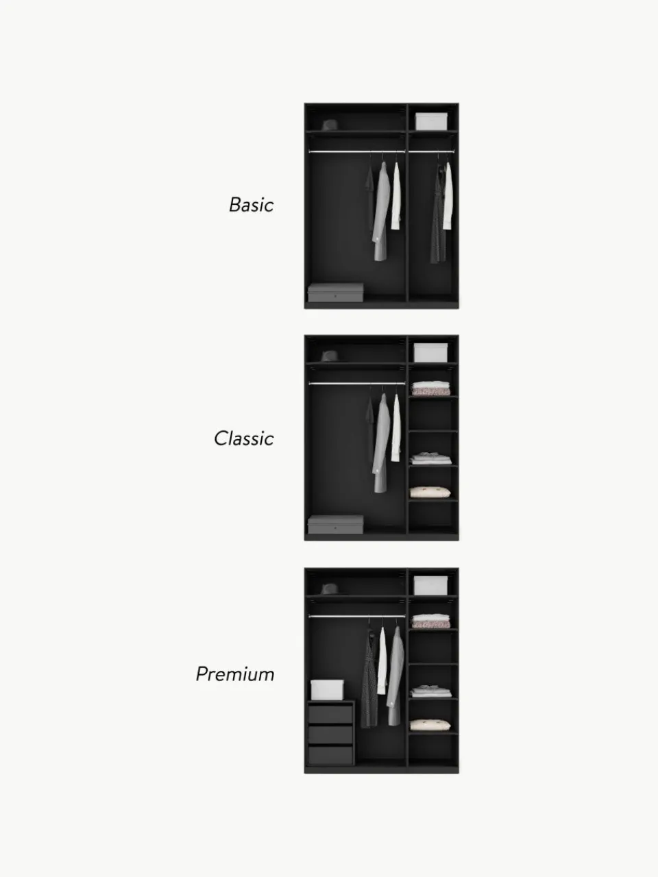 Modulaire draaideurkast Simone, 150 cm breed, diverse varianten^Westwing Collection Fashion