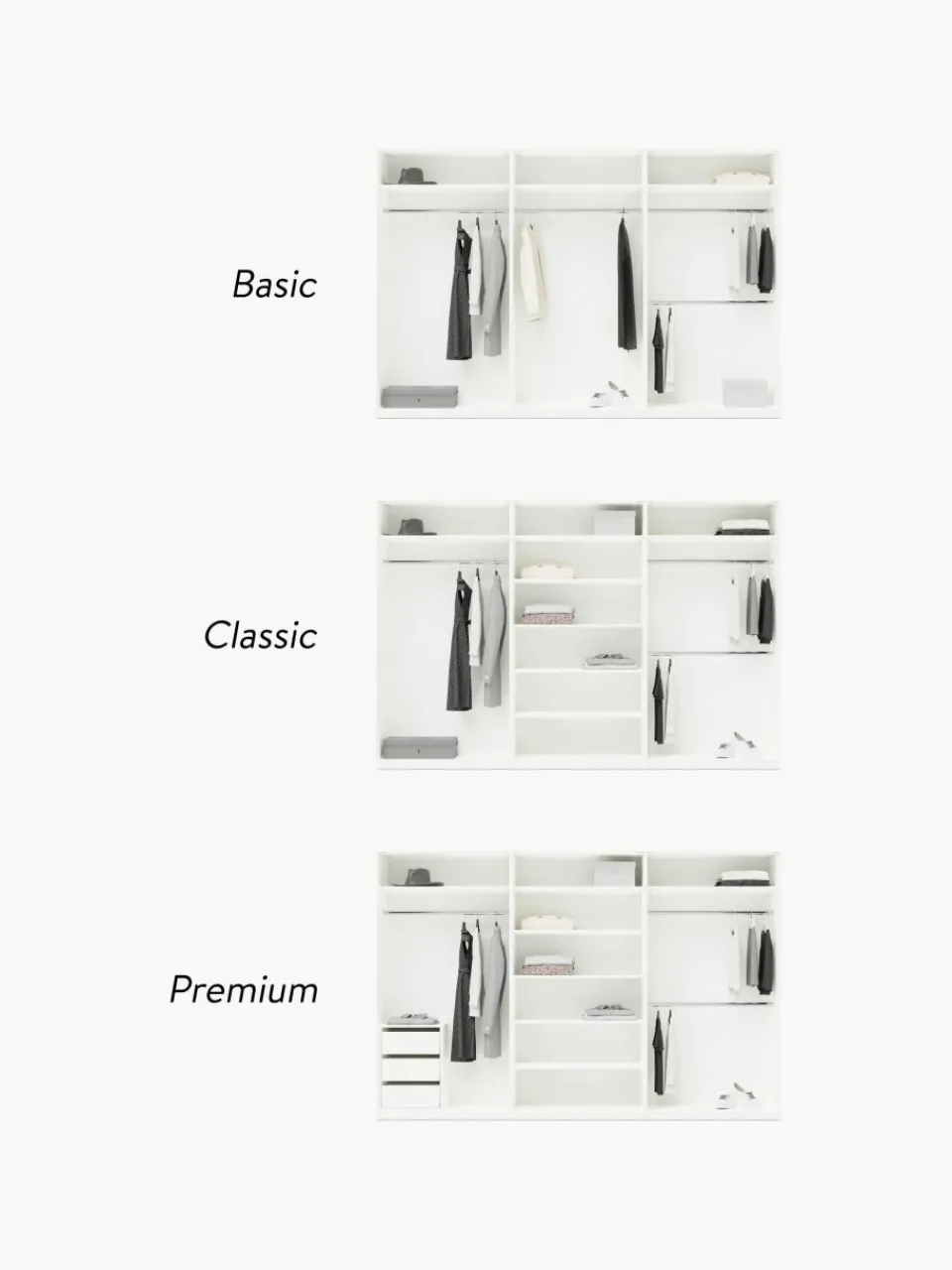 Modulaire draaideurkast Simone, 300 cm breed, diverse varianten^Westwing Collection Discount