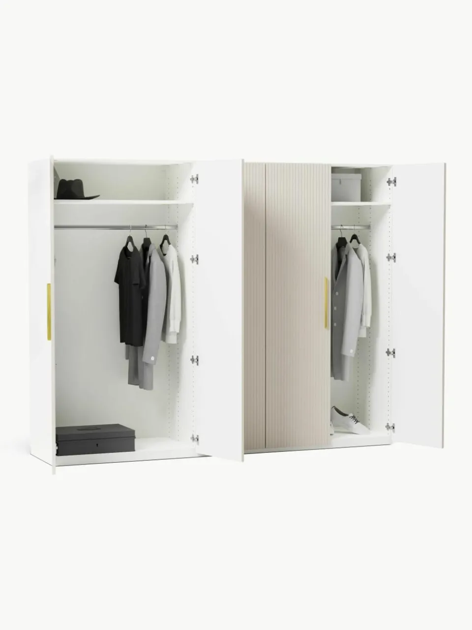 Modulaire draaideurkast Simone, 250 cm breed, diverse varianten^Westwing Collection Fashion