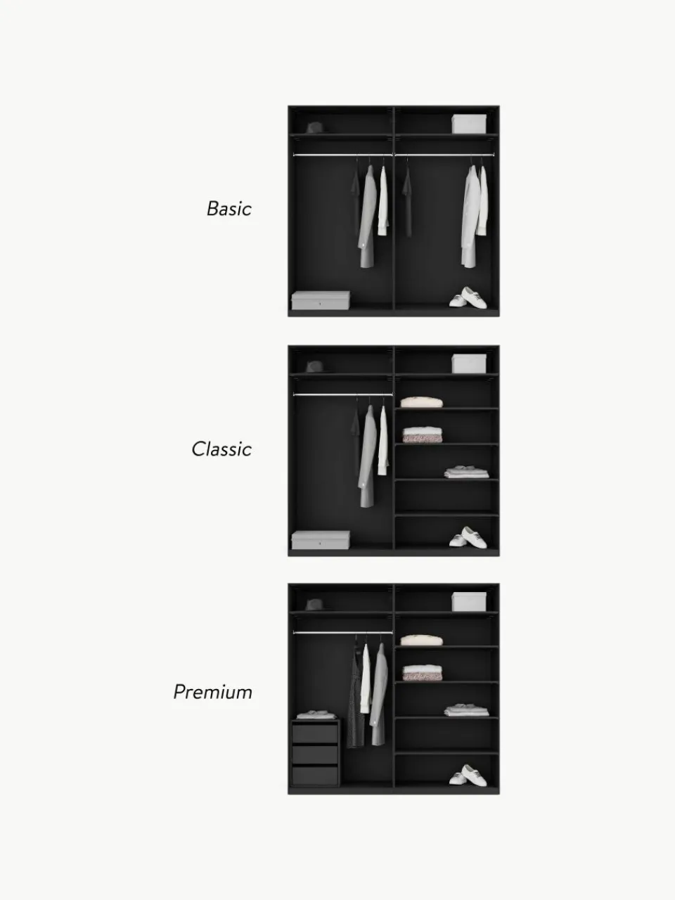 Modulaire draaideurkast Simone, 200 cm breed, diverse varianten^Westwing Collection Clearance