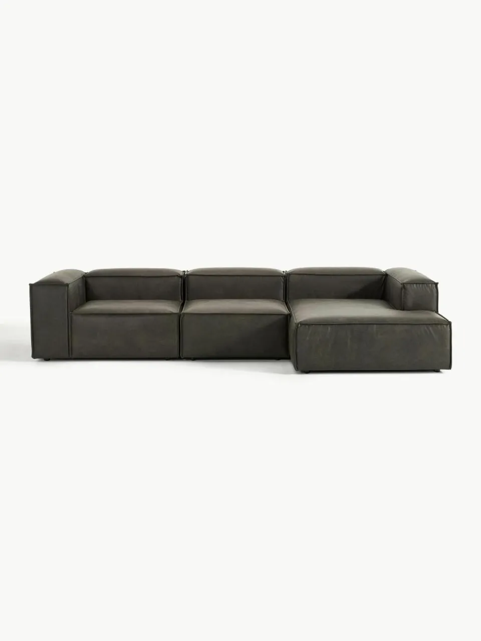Modulaire hoekbank Lennon van gerecycled leer^Westwing Collection Outlet