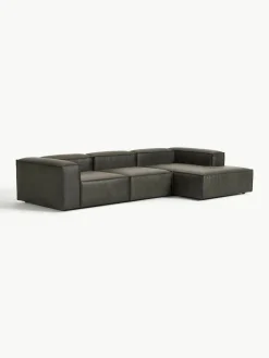 Modulaire hoekbank Lennon van gerecycled leer^Westwing Collection Outlet