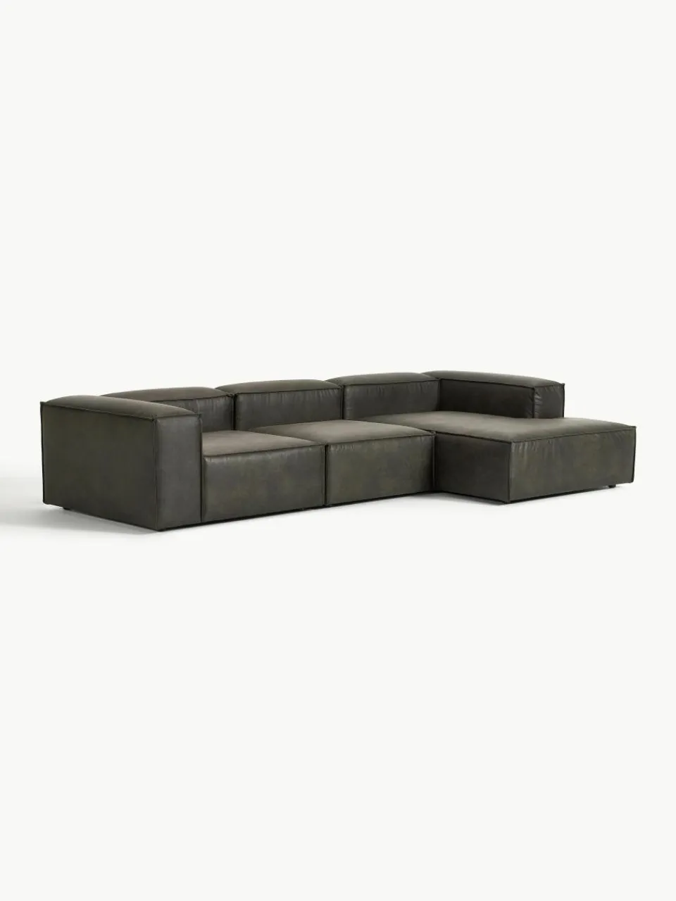 Modulaire hoekbank Lennon van gerecycled leer^Westwing Collection Outlet
