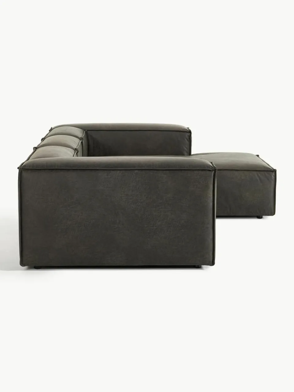Modulaire hoekbank Lennon van gerecycled leer^Westwing Collection Outlet