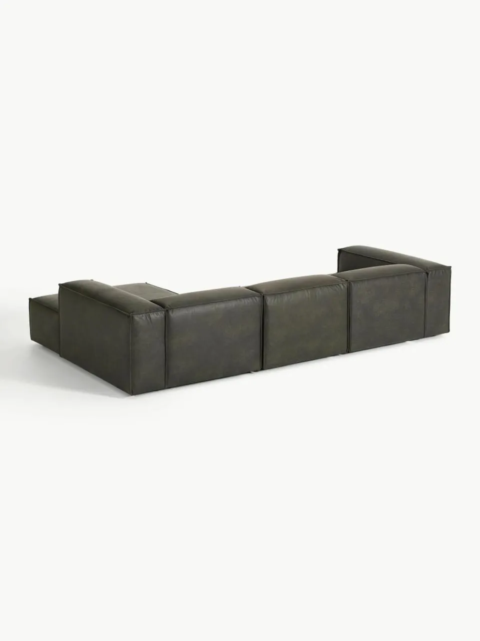 Modulaire hoekbank Lennon van gerecycled leer^Westwing Collection Outlet