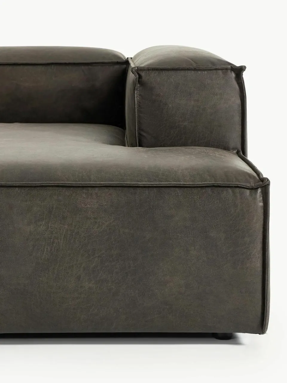 Modulaire hoekbank Lennon van gerecycled leer^Westwing Collection Outlet