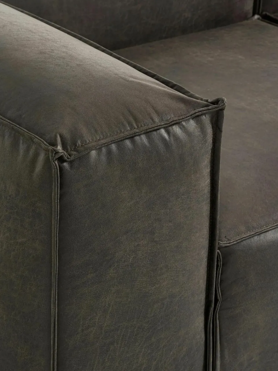 Modulaire hoekbank Lennon van gerecycled leer^Westwing Collection Outlet