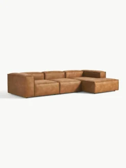 Modulaire hoekbank Lennon van gerecycled leer^Westwing Collection New