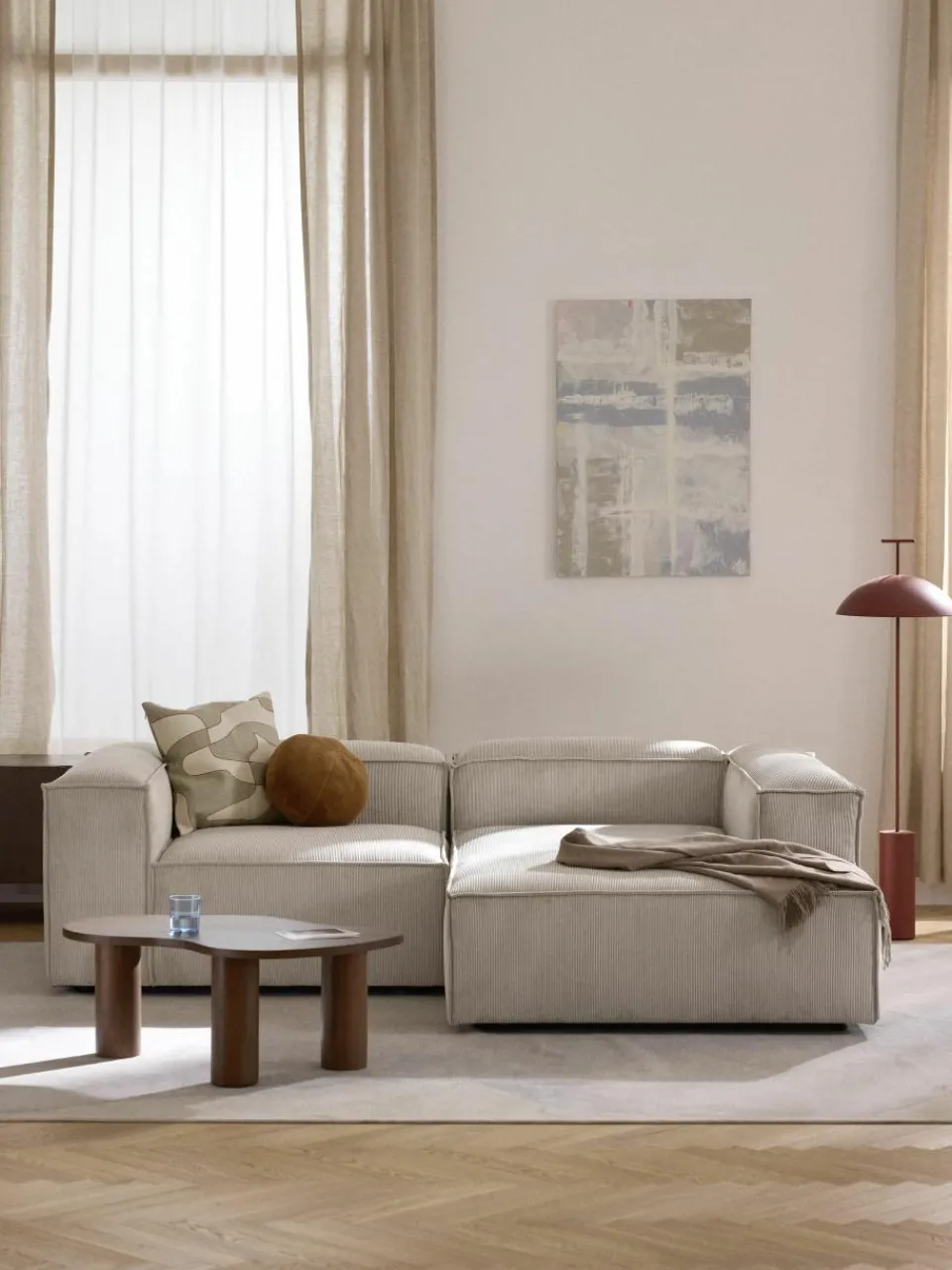Modulaire hoekbank Lennon van corduroy^Westwing Collection Outlet