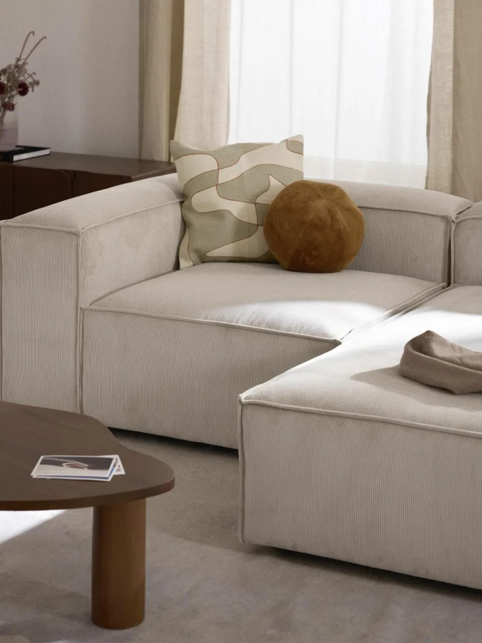 Modulaire hoekbank Lennon van corduroy^Westwing Collection Outlet