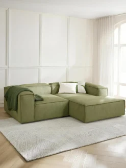 Modulaire hoekbank Lennon van corduroy^Westwing Collection New
