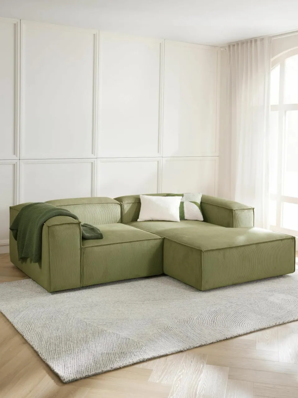 Modulaire hoekbank Lennon van corduroy^Westwing Collection New