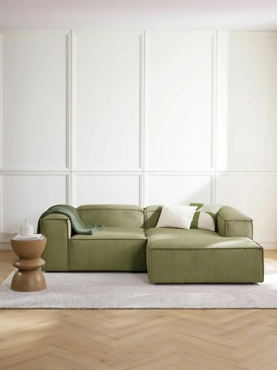 Modulaire hoekbank Lennon van corduroy^Westwing Collection New