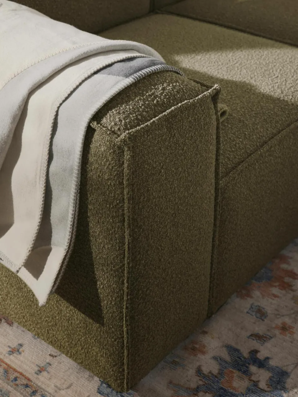 Modulaire hoekbank Lennon uit bouclé^Westwing Collection Discount