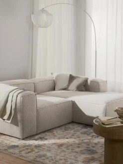 Modulaire hoekbank Lennon uit bouclé^Westwing Collection Online