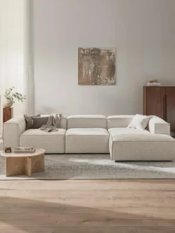 Modulaire hoekbank Lennon uit bouclé^Westwing Collection Sale