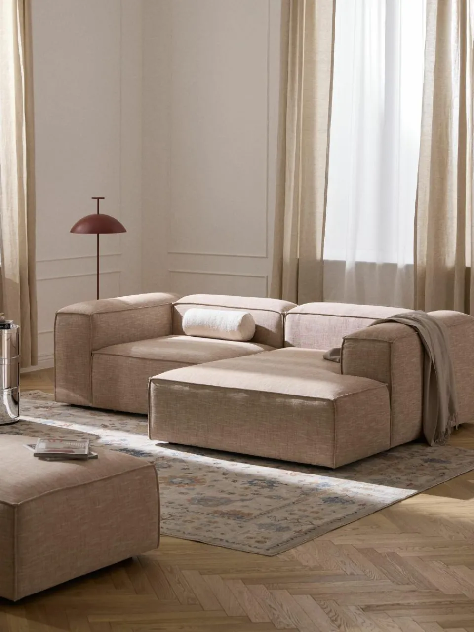 Modulaire hoekbank Lennon van linnenmix^Westwing Collection Discount