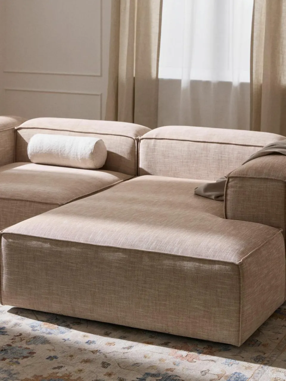 Modulaire hoekbank Lennon van linnenmix^Westwing Collection Discount