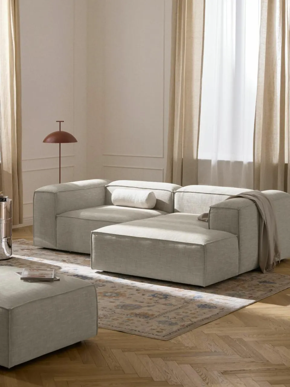 Modulaire hoekbank Lennon van linnenmix^Westwing Collection Discount