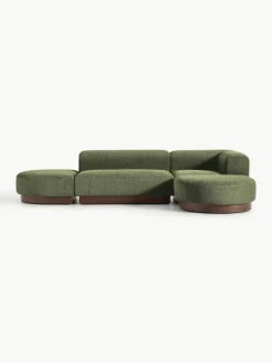 Modulaire hoekbank Natalie van teddy-bouclé^Westwing Collection Hot