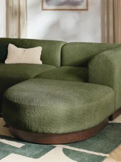 Modulaire hoekbank Natalie van teddy-bouclé^Westwing Collection Hot