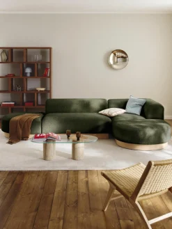 Modulaire hoekbank Natalie van teddy-bouclé^Westwing Collection Discount