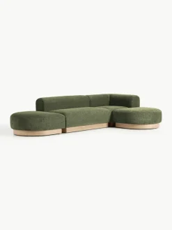 Modulaire hoekbank Natalie van teddy-bouclé^Westwing Collection Discount