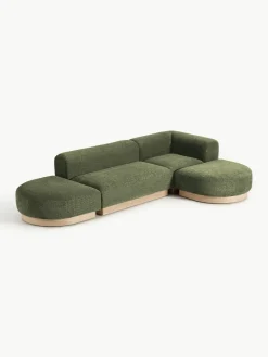 Modulaire hoekbank Natalie van teddy-bouclé^Westwing Collection Discount