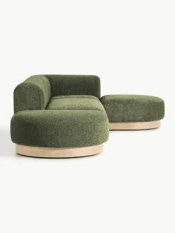 Modulaire hoekbank Natalie van teddy-bouclé^Westwing Collection Discount