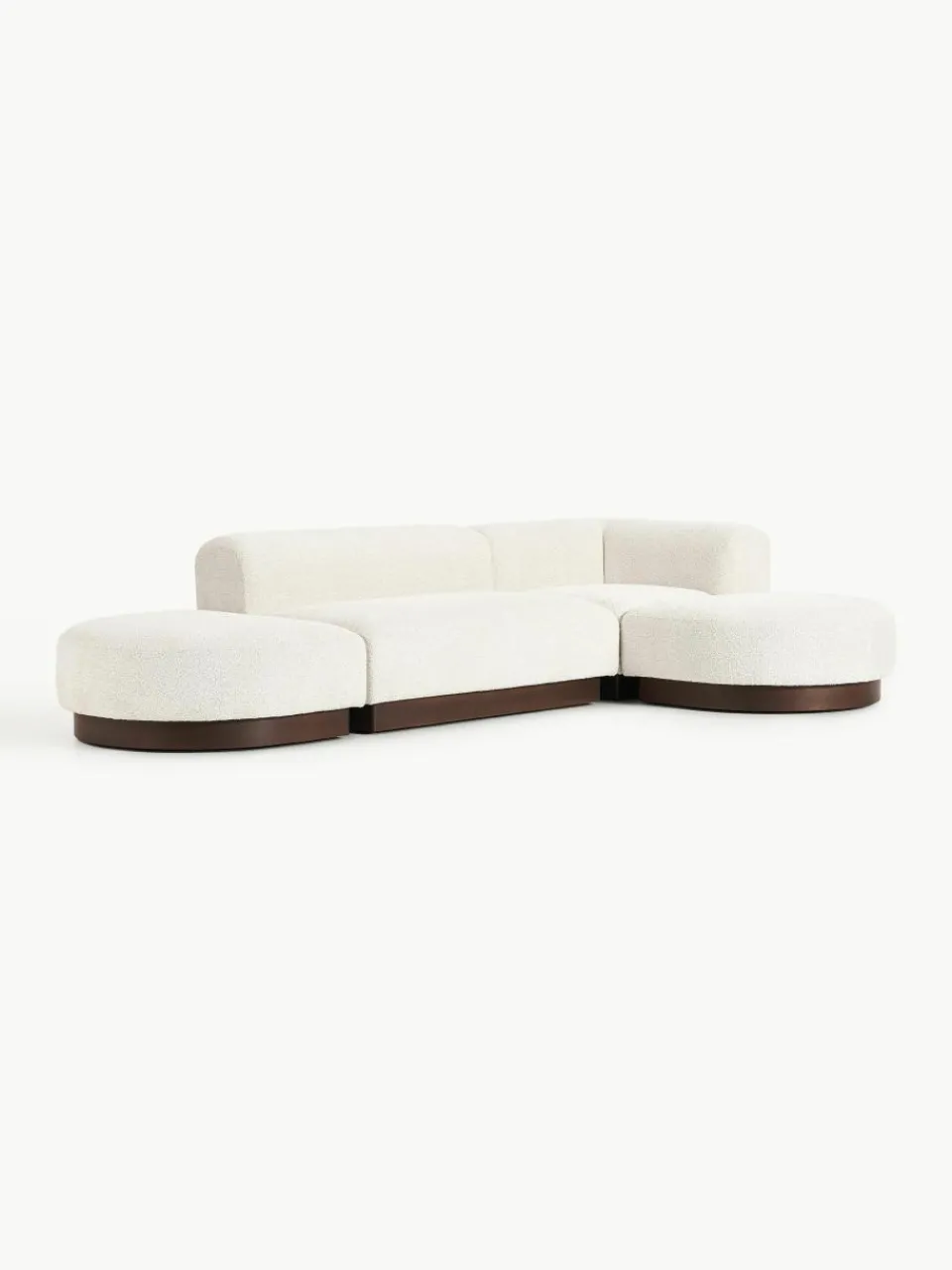 Modulaire hoekbank Natalie van teddy-bouclé^Westwing Collection Clearance