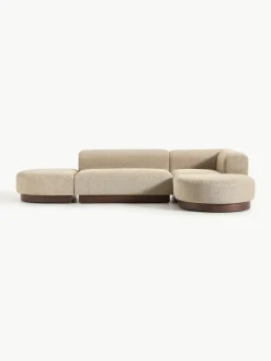 Modulaire hoekbank Natalie van teddy-bouclé^Westwing Collection Best