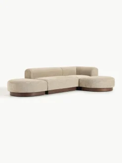 Modulaire hoekbank Natalie van teddy-bouclé^Westwing Collection Best