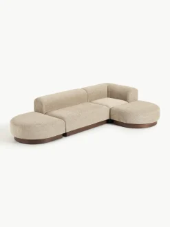 Modulaire hoekbank Natalie van teddy-bouclé^Westwing Collection Best