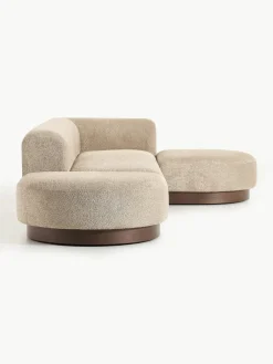 Modulaire hoekbank Natalie van teddy-bouclé^Westwing Collection Best