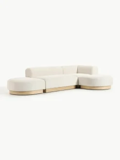Modulaire hoekbank Natalie van teddy-bouclé^Westwing Collection Fashion
