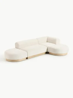 Modulaire hoekbank Natalie van teddy-bouclé^Westwing Collection Fashion