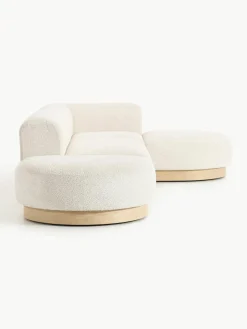 Modulaire hoekbank Natalie van teddy-bouclé^Westwing Collection Fashion