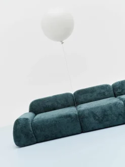 Modulaire hoekbank Wolke (4-zits) van teddy bouclé^Westwing Collection Hot