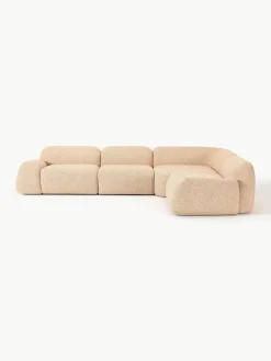 Modulaire hoekbank Wolke (4-zits) van bouclé^Westwing Collection Sale