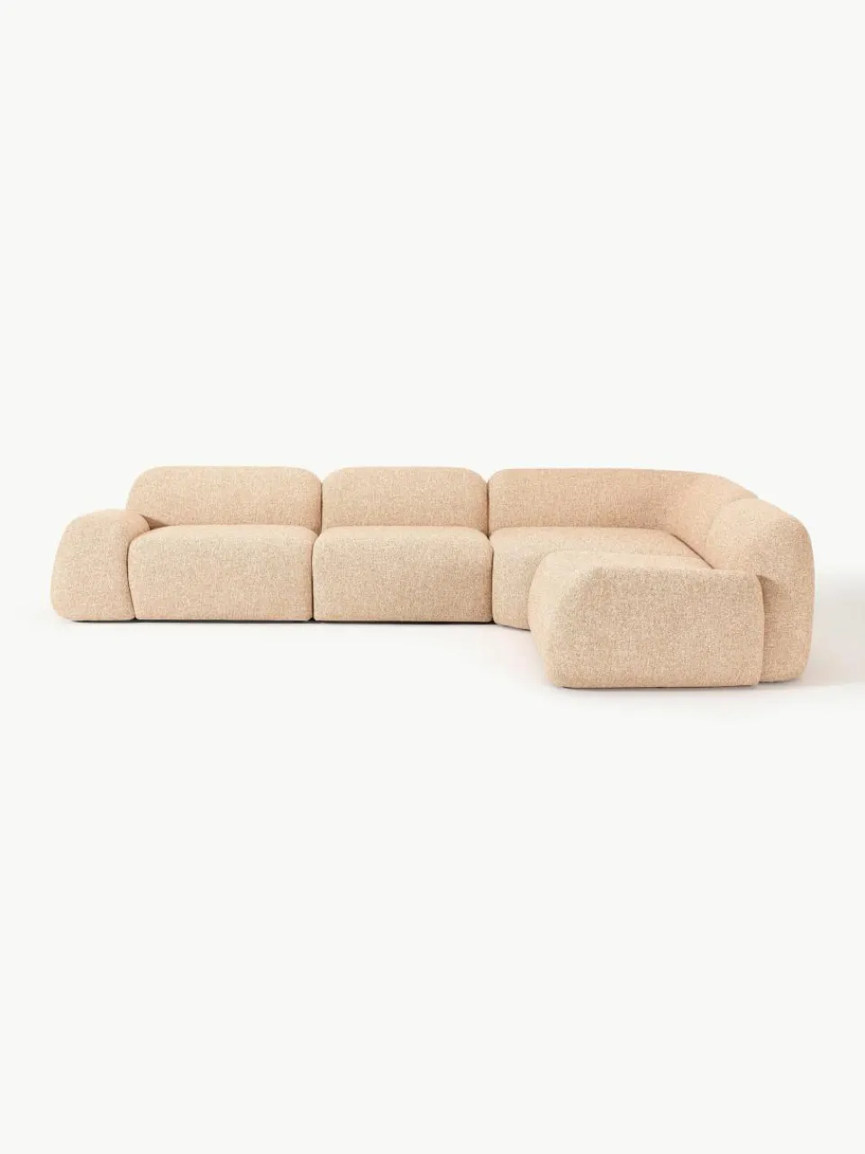 Modulaire hoekbank Wolke (4-zits) van bouclé^Westwing Collection Sale