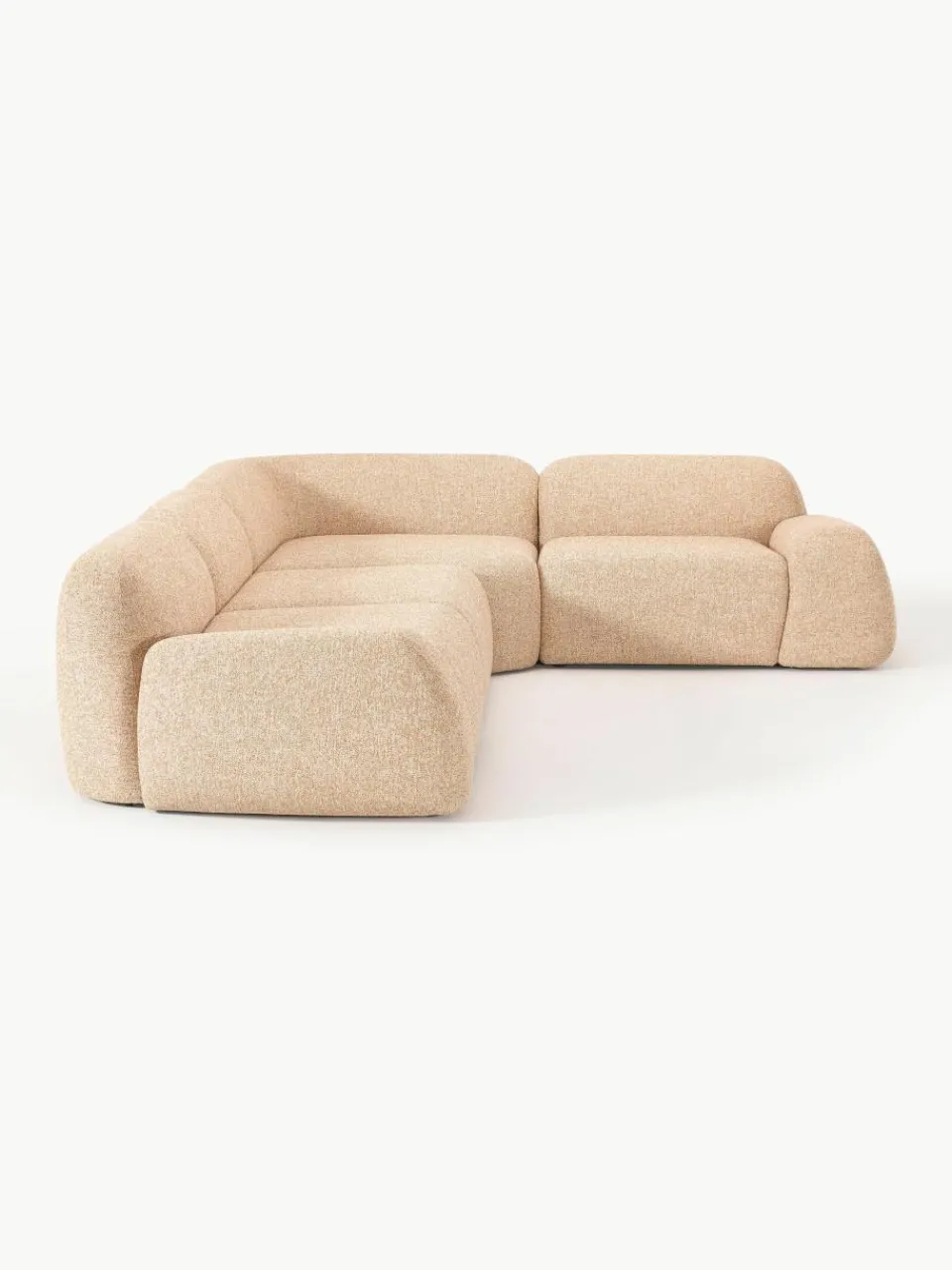 Modulaire hoekbank Wolke (4-zits) van bouclé^Westwing Collection Sale