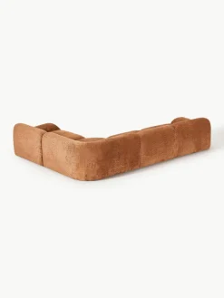 Modulaire hoekbank Wolke (4-zits) van teddy-bouclé^Westwing Collection Online