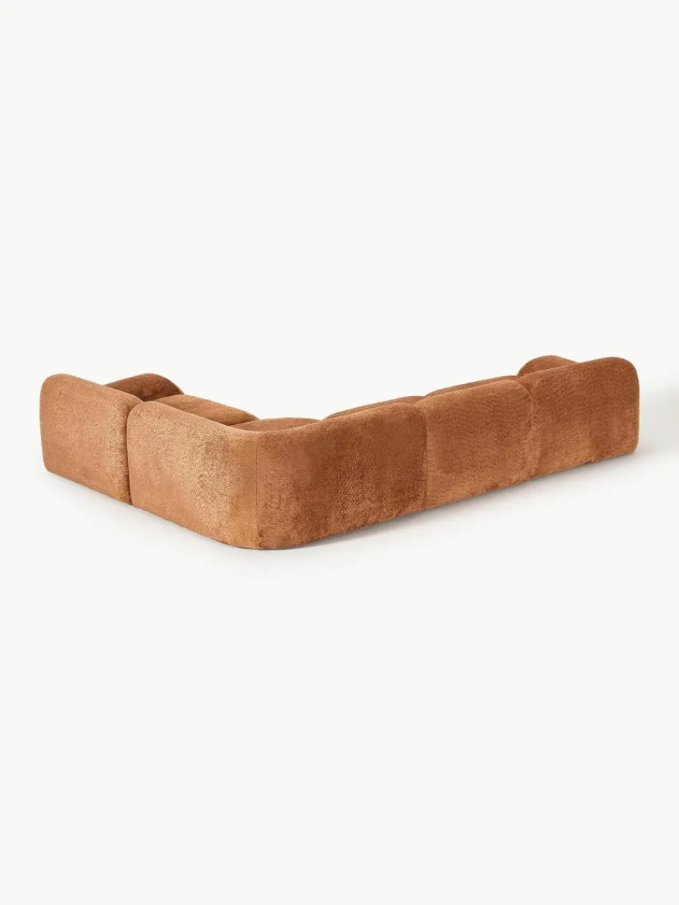Modulaire hoekbank Wolke (4-zits) van teddy-bouclé^Westwing Collection Online