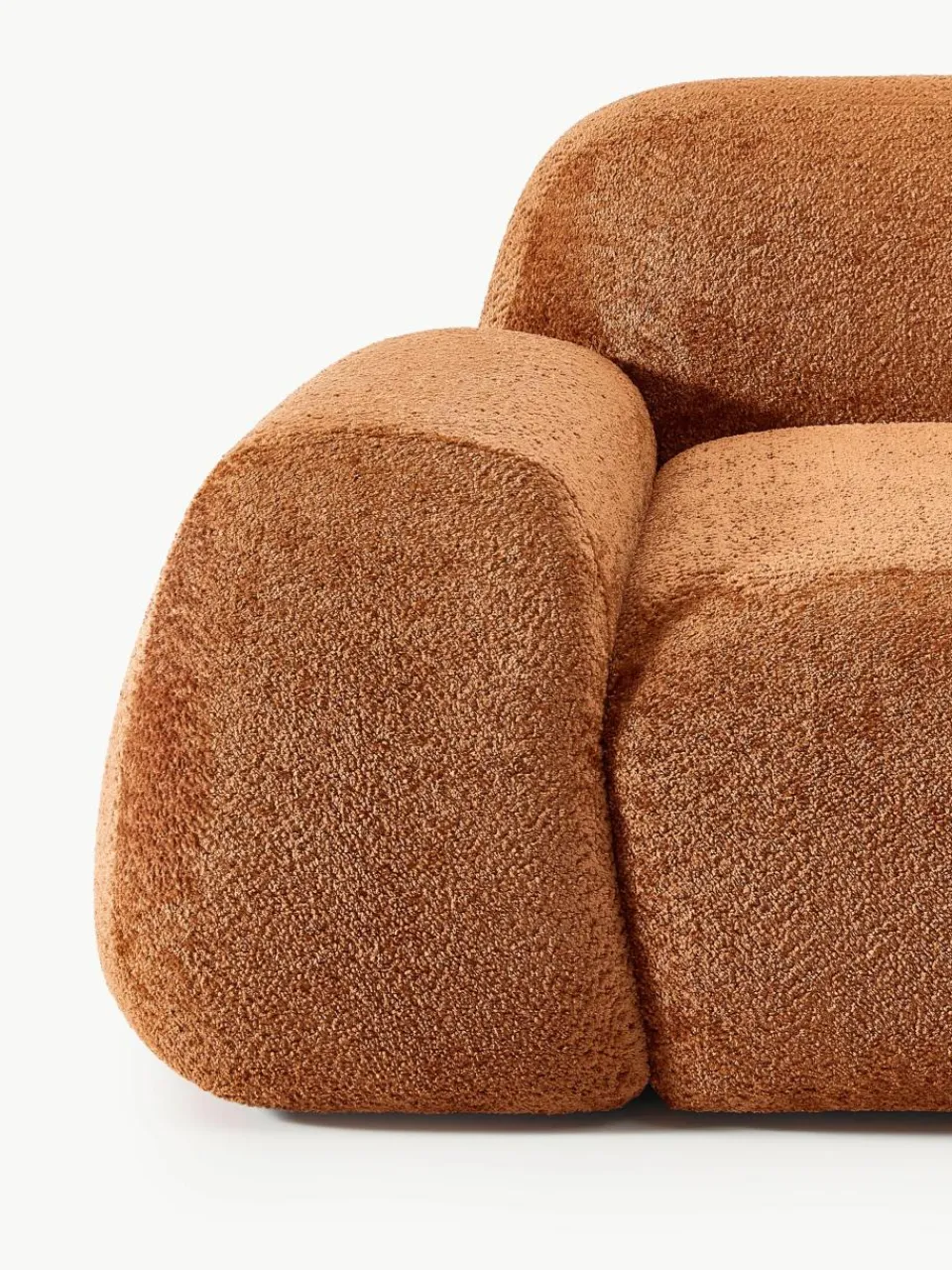 Modulaire hoekbank Wolke (4-zits) van teddy-bouclé^Westwing Collection Online