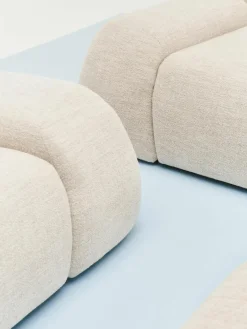 Modulaire hoekbank Wolke (4-zits) van bouclé^Westwing Collection Sale